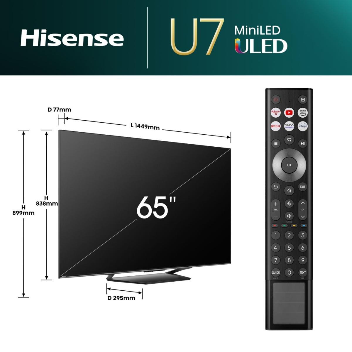 Hisense MiniLED Smart TV 65 '' U7N | ULED 4K 144 Hz - Image 2